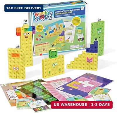 hand2mind Numberblocks 31-40 MathLink Cubes Activity Set - Learn Numbers & Early