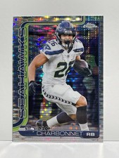 2025 Topps Chrome Football Zach Charbonnet Silver Pulsar Refractor Seahawks NFL
