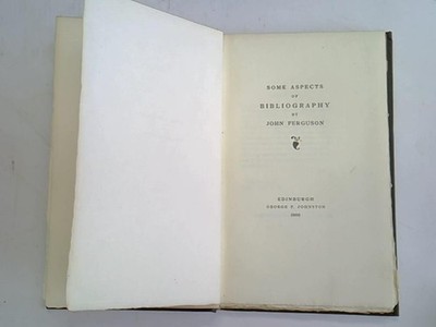 Some Aspects of Bibliography