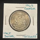 1963 Canada 50 Cents Canadian Silver Half Dollar “0126055” 50C