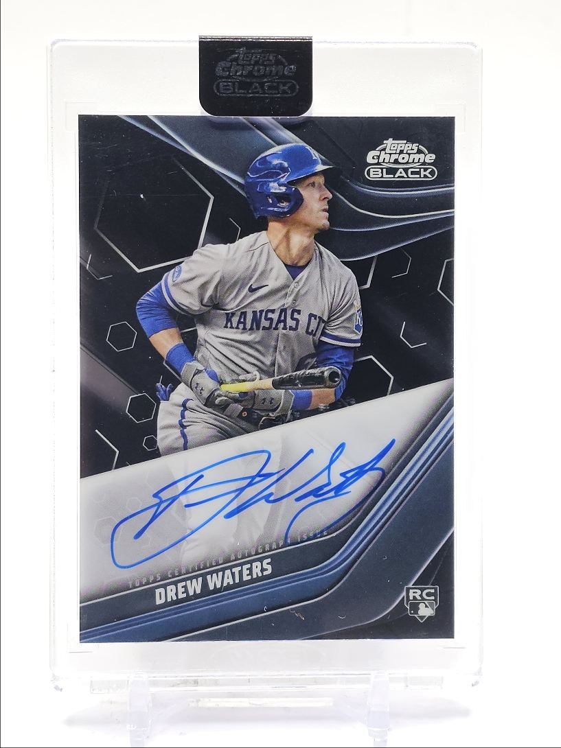 DREW WATERS 2023 TOPPS CHROME BLACK ROOKIE AUTOGRAPH ROYALS RC AUTO Q2721