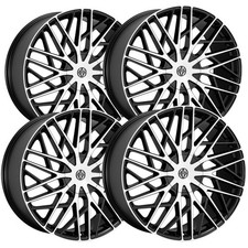 (Qty 4) Massiv 925 Executive 24x9 6x135/6x5.5" +25mm Black/Machined Wheels Rims