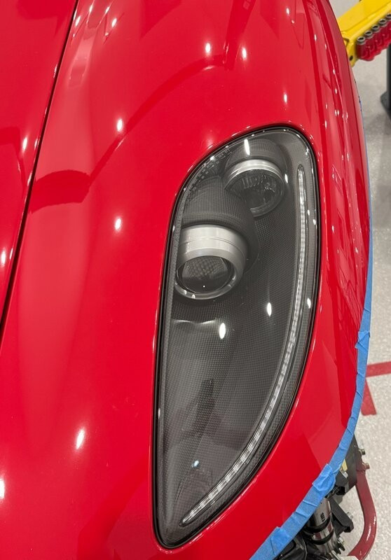 Founders Carbon Fiber HID Headlights For 2005-2010 Ferrari F430 RHD Smoked Lens