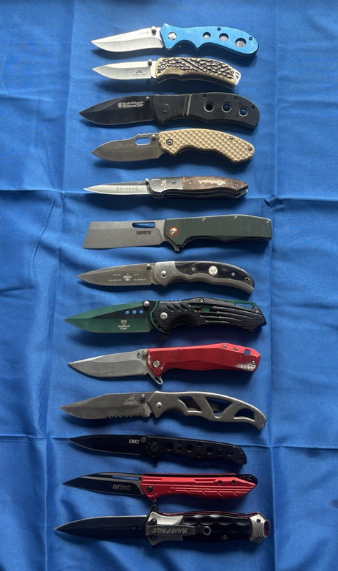 13 Folding Pocketknife Lot, includes CRKT, Gerbery and Browning