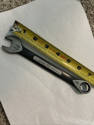 Craftsman 12964 D-AC Black Oxide 15MM Combo Wrench Universal Spline