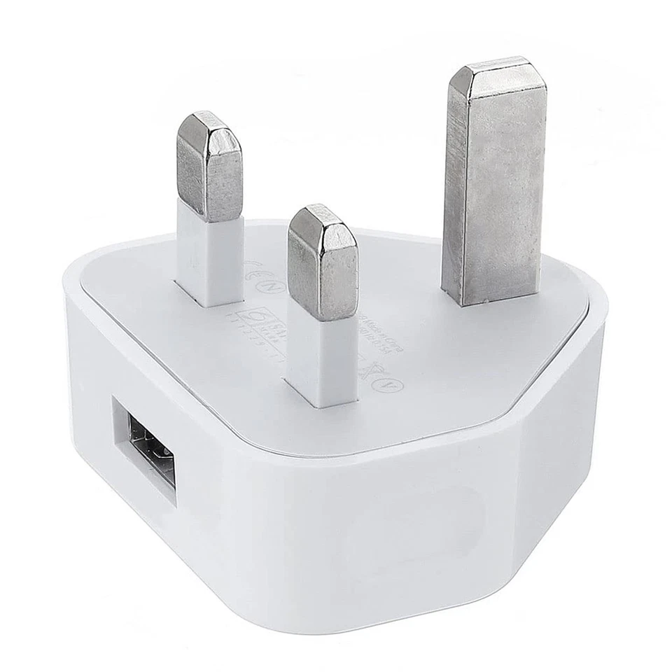 2pc 3Pin 5V1A USB Plug Charger Wall Chargers UK Power Adapter For iPhone Camera - Image 3 of 4