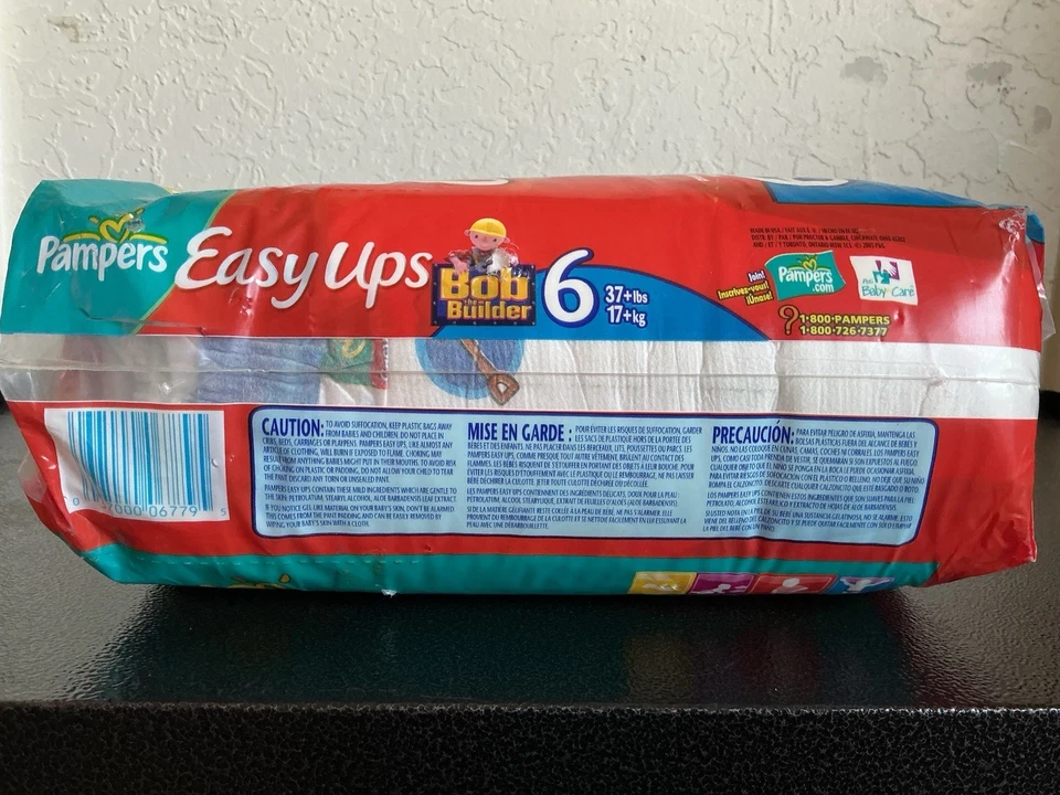 Pañales de colección Pampers Easy Ups Bob The Builder talla 6 coleccionables 2005 nuevos nos Foto 2 de 4