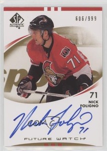 2007-08 SP Authentic Auto Future Watch /999 Nick Foligno #235 Rookie Auto RC