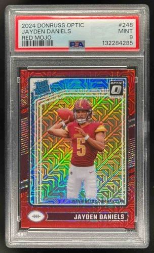 2024 Donruss Optic Jayden Daniels Red Mojo Rated Rookie #248 Commanders PSA 9