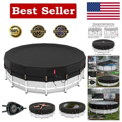 10ft Ultimate Windproof & Tear-Resistant Round Pool Cover for Above Ground Pools