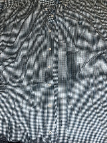 Camisa Western Para Hombre XL Cinch Botón Abajo Manga Larga: Estampado A Cuadros Verde Azulado/Azul - Imagen 4 de 6