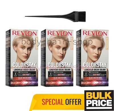 Revlon ColorStay 01 Ultra Light Ash Blonde Hair Color 3-Pack Vegan Permanent