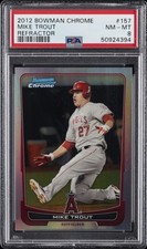 2012 BOWMAN CHROME REFRACTOR #157 MIKE TROUT PSA 8