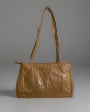 Vintage, Tan Eel Skin Shoulder Handbag Purse. Treasures of the Sea, Made Korea