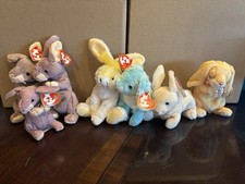 Ty Beanie Babies Bunny Lot 2 Carrots Spring Nibbler