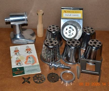 Vintage Hamilton Beach Complete Gourmet Center Salad Maker Attachments & 5 Cones