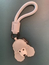 Grey White Cute Poodle Keyring Bag Charm NWOT Gift Idea
