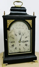 Antique G Burgess English Triple Fusee Ebonised 8 Bell Musical Bracket Clock