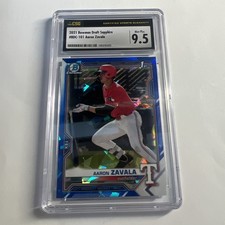 2021 Bowman Draft Chrome Sapphire AARON ZAVALA Texas Rangers BDC-101 PSA 10