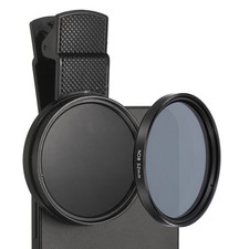52mm Phone Camera Lens, Clip-On ND8 Filter, Black