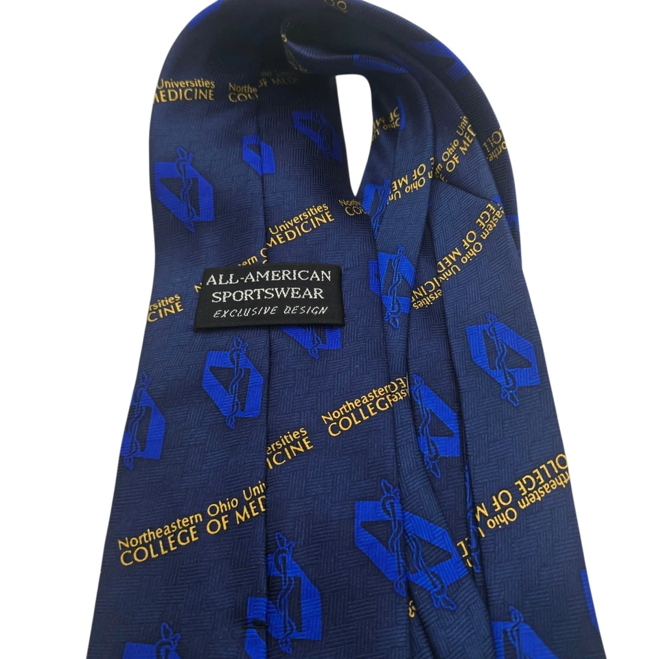 Corbata de seda collage de medicina vintage de la Universidad del Noreste de Ohio Foto 3 de 3