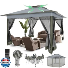 COBIZI 12x12 Pop Up Gazebos On Clearance - Upgrade Easy Up Metal 