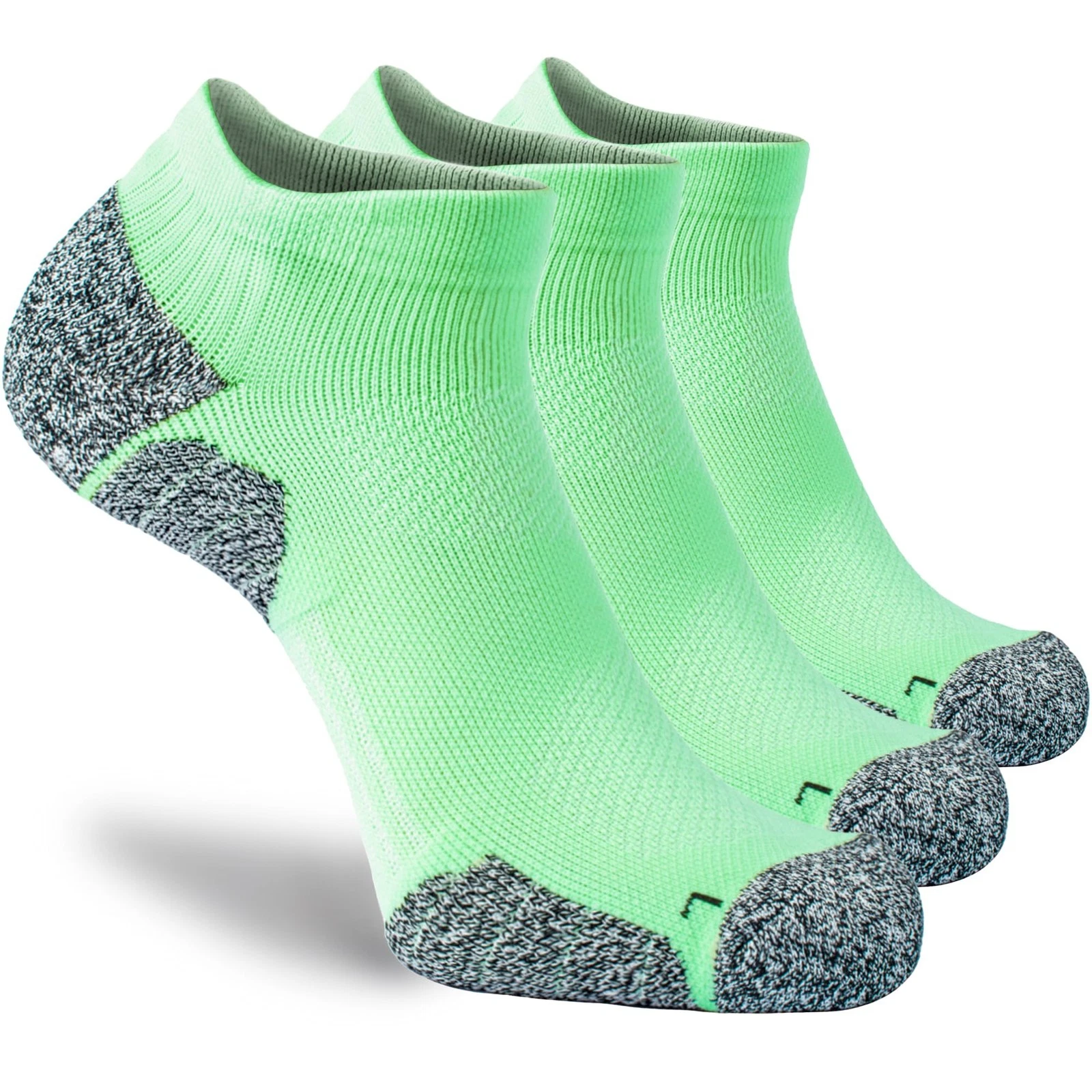 Unisex Cushioned Compression Athletic Ankle Socks Multipack, 3-pairs Light-Gr...