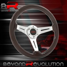 350mm 14 Dark Wood Grain Deep Dish 3 Spoke Light Weight Aluminum Steering Wheel 350mm 14 Dark Wood Grain Deep Dish 3 Spoke Light Weight Aluminum Steering Wheel
