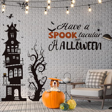3 Sheets Halloween Wall Decals Removable DIY Bat Castle Stickers