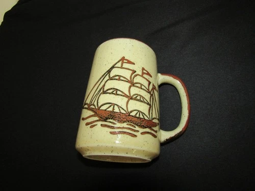 Vintage Otagiri Style Coffee Mug with Nautical Sailboat Design