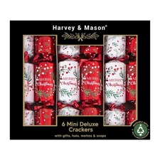 Christmas Crackers 6 Pack Plastic Free 22cm - Red / White