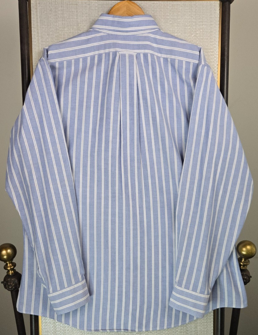 LANDS END VTG Made in USA Mens Oxford Cloth Sport Shirt Size XL 17.5/36 Cotton image 5