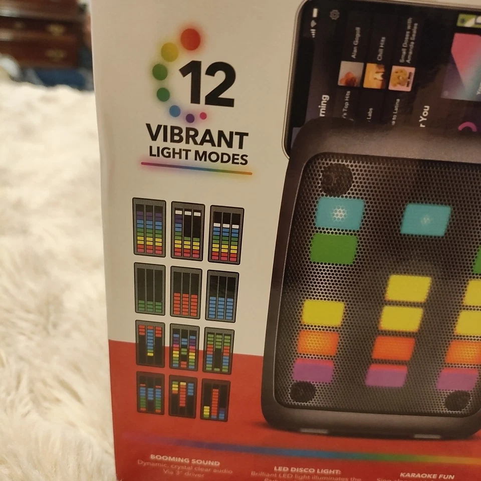 New RCA Lumina Tune Mini Wireless Party/Karaoke Speaker (12 Light Modes) - Image 2 of 4