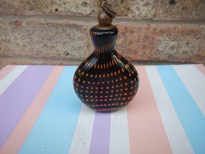 VINTAGE EUROPÄISCHES FLAKON GLAS BRAUN/ORANGE PARFÜMFLAKON