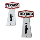 Vintage Texaco Gasoline Signs - Two Rest Rooms Men Women Key Gas Porcelain Sign