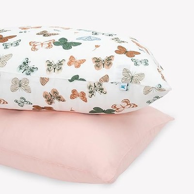  Cotton Muslin Pillowcases, 2 Pack | Super Soft & Set of 2 Butterflies