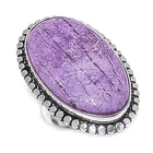 Purpurite Gemstone Handmade 925 Sterling Silver Jewelry Ring Size 8 For Her t050