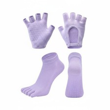 Non-Slip Fitness Socks and Gloves Ventilated Top Design Exercise Accessories