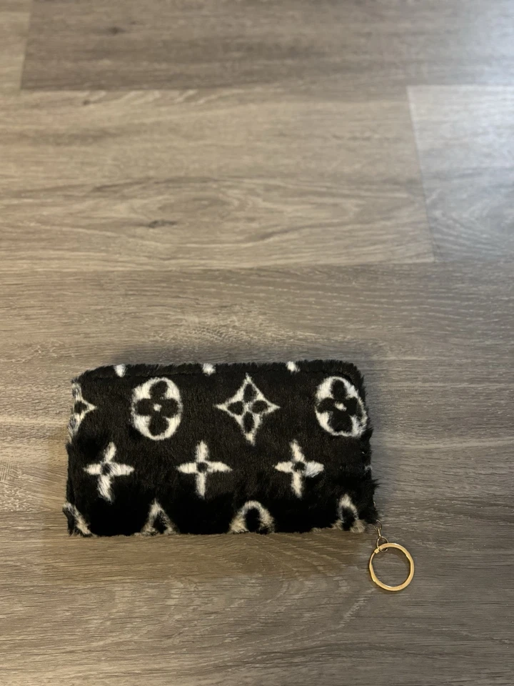 Cartera de lujo negra de piel sintética 3D de doble cara porta monedas/llaves 👌🖤 Foto 2 de 4