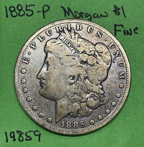 1885 P Morgan Silver Dollar Fine 90% Silver