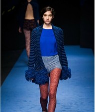 Kristina Ti Wool Cardigan Blue Runway Piece Size 40 Used Once