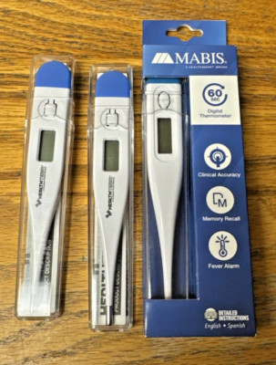 Lot of 3 Digital Thermometers - 60 Second Read New Never Used Free USA Shipping