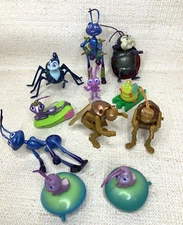 11-pc Multi Lot 1998 Disney Pixar Bug's Life Hopper Francis Flik Atta Dot Rosie