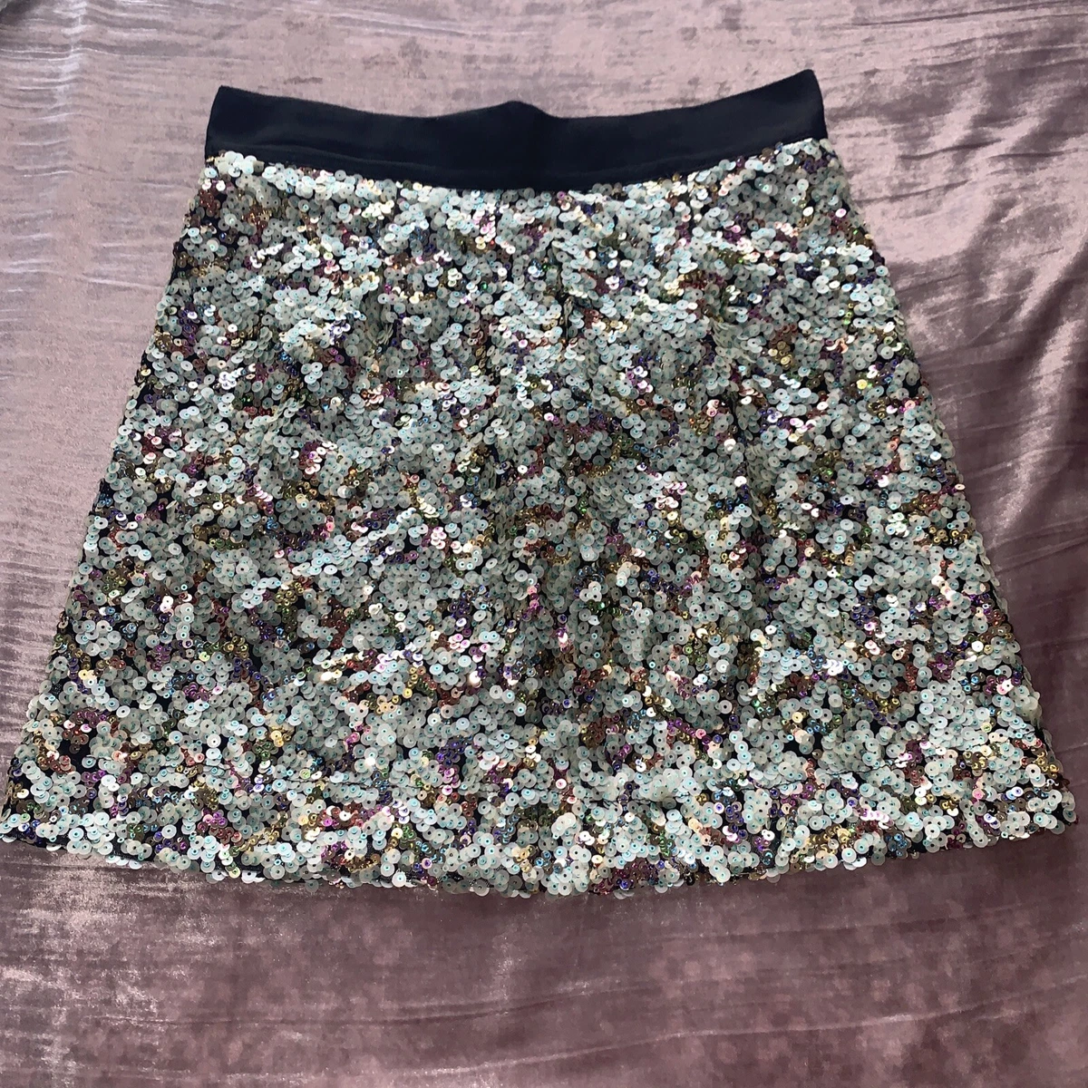 Colorful sequin mini skirt cheap