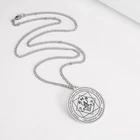 Mammon God of Wealth Symbol Round Pendant Necklace Stainless Steel Jewelry Gift