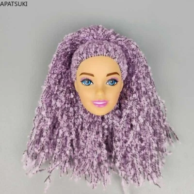 Lila schmutzigen Zopf Haar Puppe Kopf 1/6 Ersatz Puppe Köpfe für Barbie-Puppe - Bild 1 von 4
