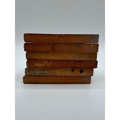 Vintage Wood Book Stack 6 Coasters Set School Subject Gift Decor Rare Booktok - Picture 3 of 6