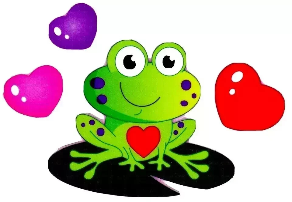 heart frog valentine wall safe sticker 7 inch USA seller
