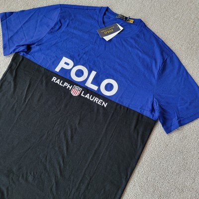royal blue and black ralph lauren polo shirt