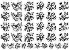 Butterfly Garden 34 pcs Black Fused Glass Decals